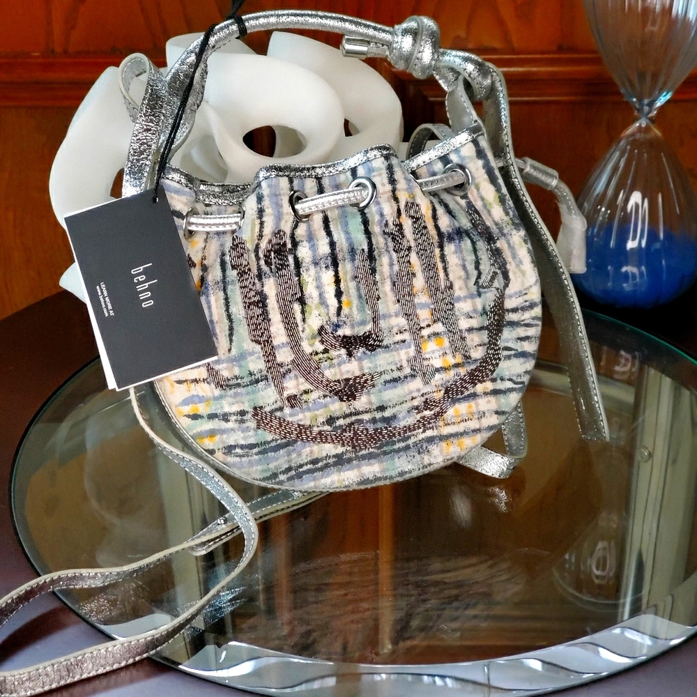 Behno
Ina Beaded Mini Bucket Bag 